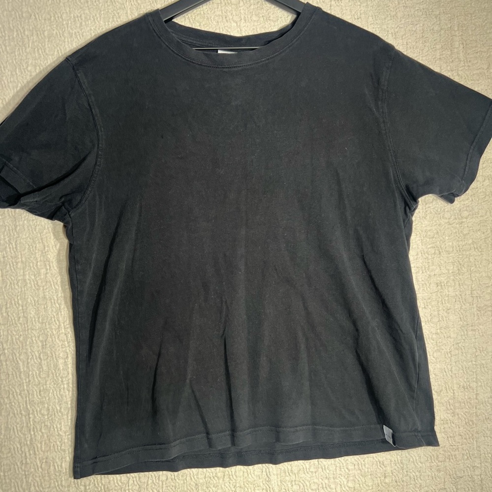 Stylish Black Men's Short Sleeve Tee Plenum Studio Sz L - 100% cotton
